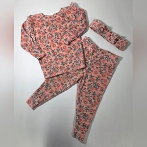 Infant/Toddler Girl's Pink Floral Pajamas 3-pc. Set